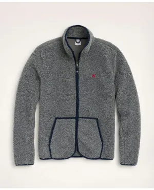 Brooks Brothers Herren Teddy-Fleece-Reißverschlussjacke Heather Grey Brooks Brothers