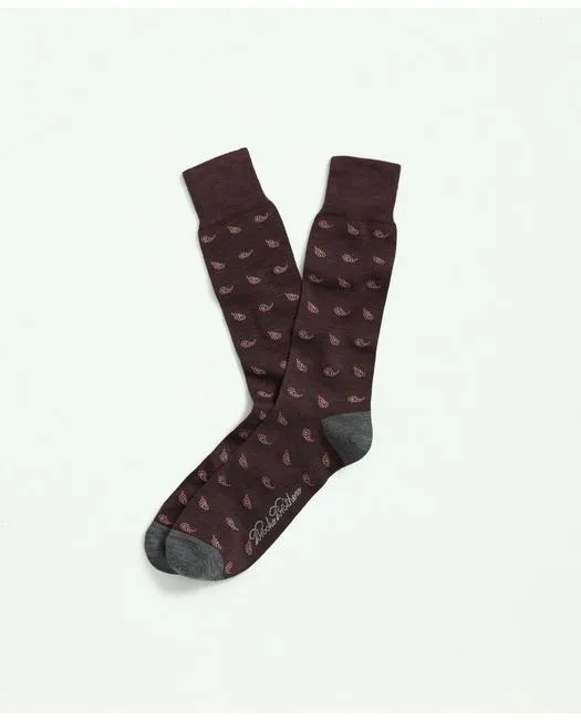 Brooks Brothers Herren Socken aus Wollmischgewebe im Paisley-Muster Dunkelrot Brooks Brothers