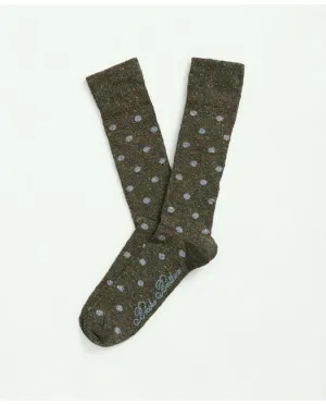 Brooks Brothers Herren Socken aus Wolle-Seide-Mix, meliert, mittelgrün Brooks Brothers