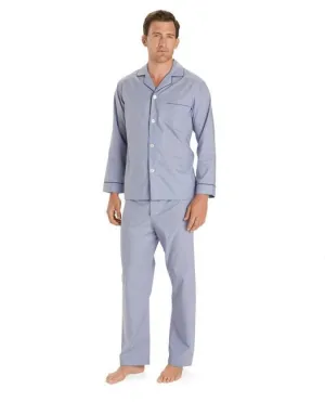 Brooks Brothers Herren-Schlafanzug aus bügelfreiem Baumwollstoff, Blau Brooks Brothers