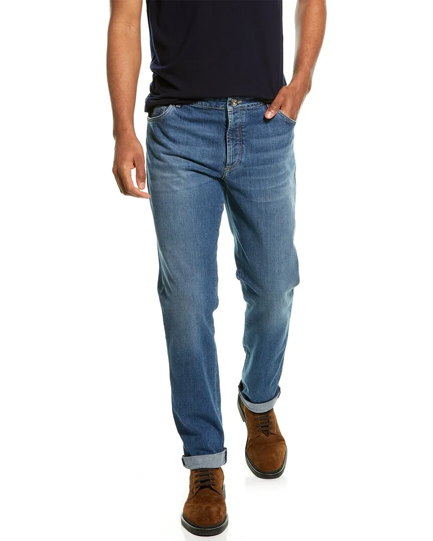 Brunello Cucinelli Blaue Skinny Jeans
