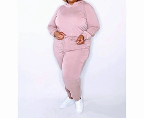 Casual Jogger Set In Mauve