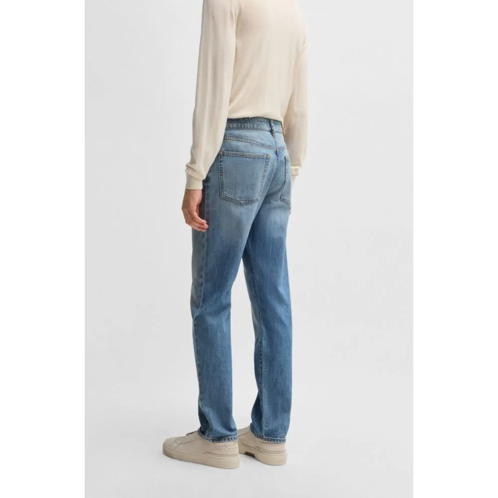Klassisch geschnittene Jeans in blauem Comfort-Stretch-Denim