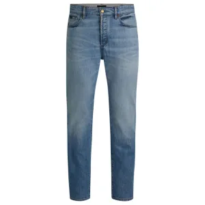 Klassisch geschnittene Jeans in blauem Comfort-Stretch-Denim