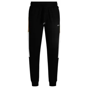 Baumwoll-Frottee-Jogginghose mit kontrastierenden Seiteneinsätzen
