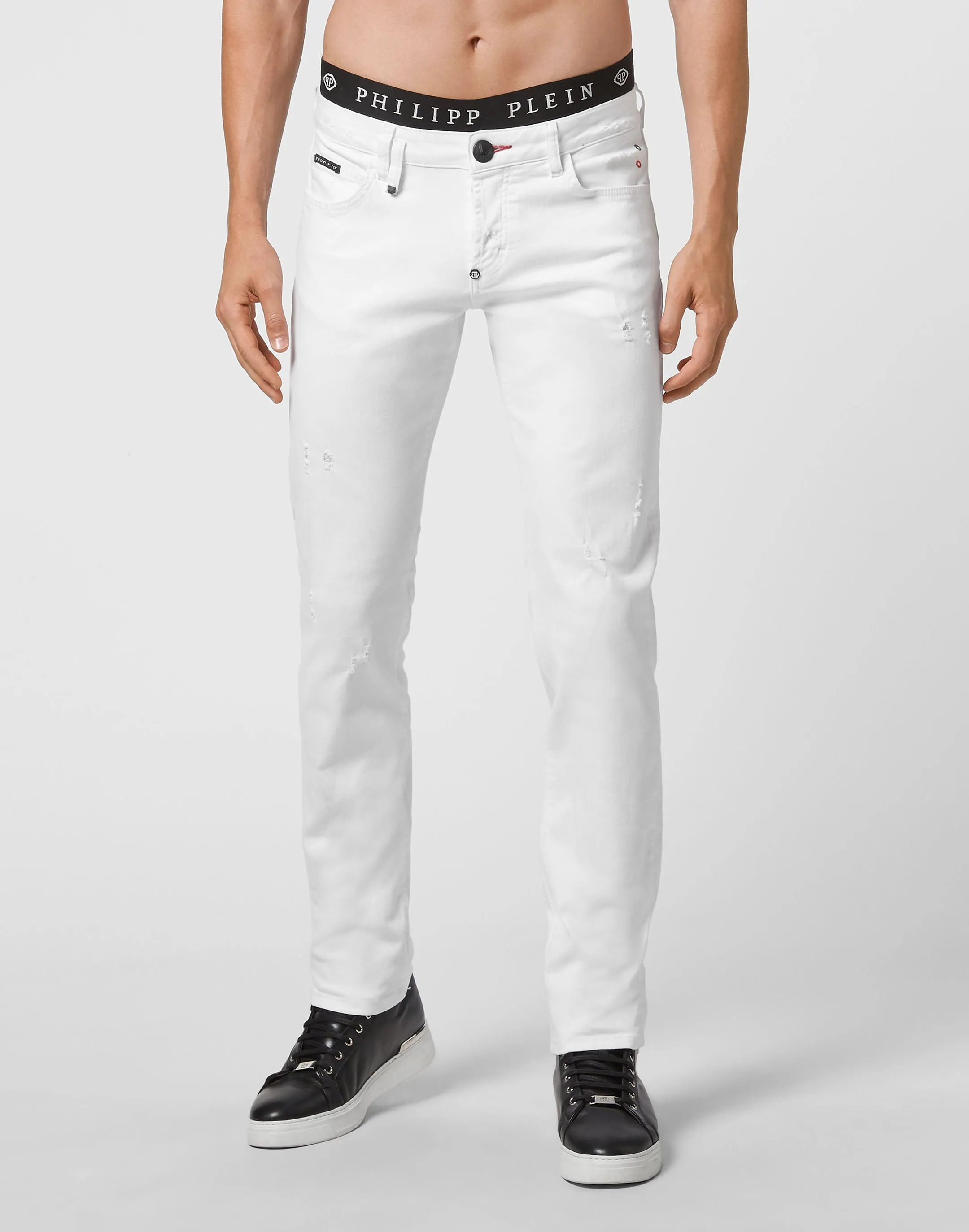 Denim Hose Gerade Schnitt Supreme Ikone Plein