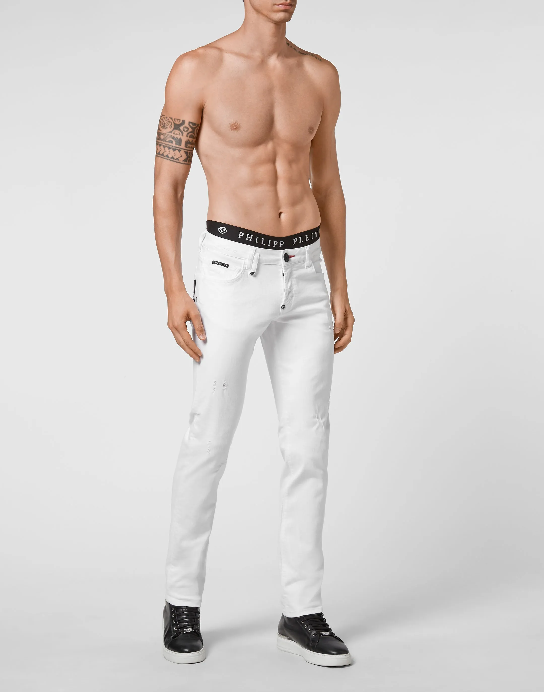 Denim Hose Gerade Schnitt Supreme Ikone Plein