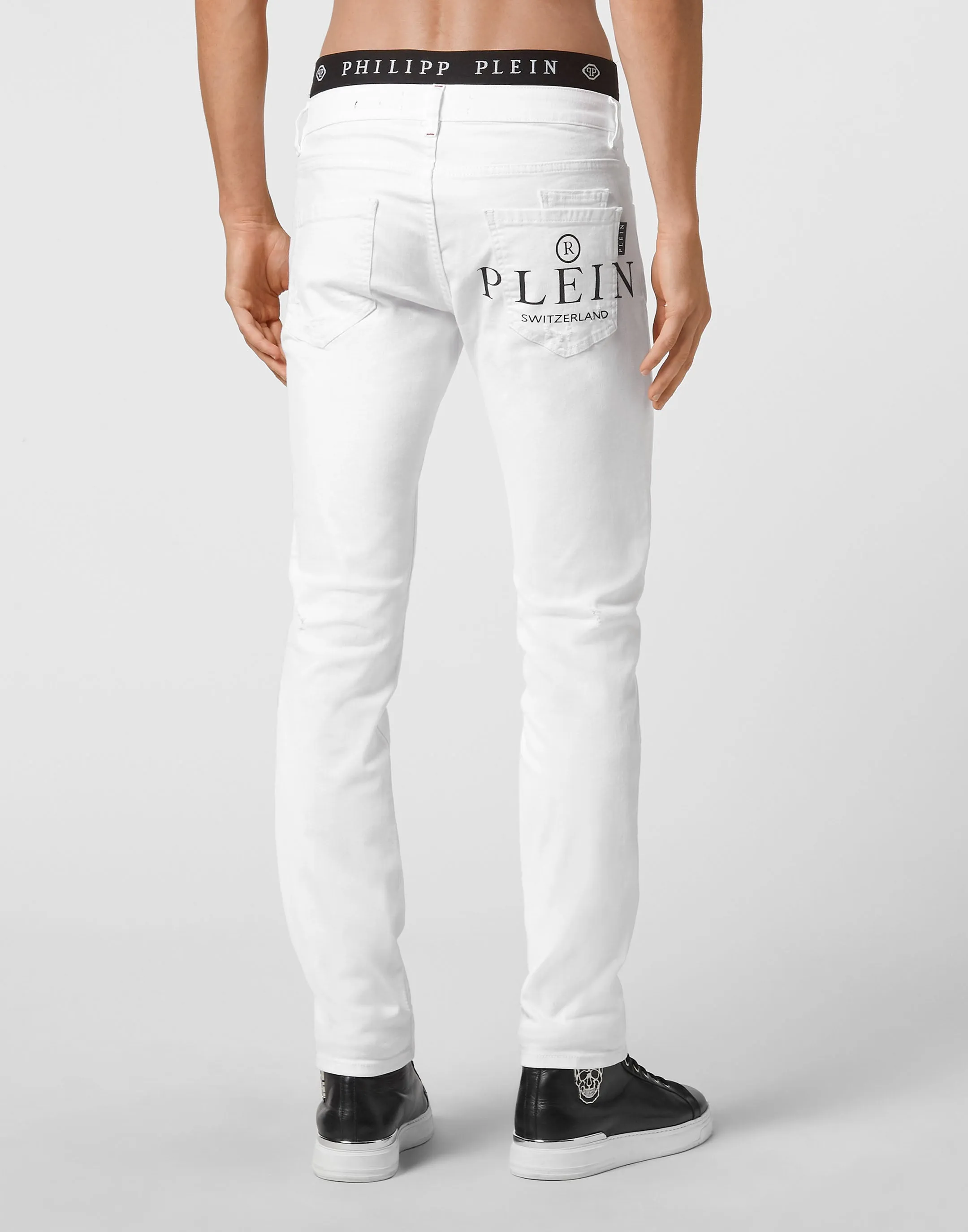 Denim Hose Gerade Schnitt Supreme Ikone Plein