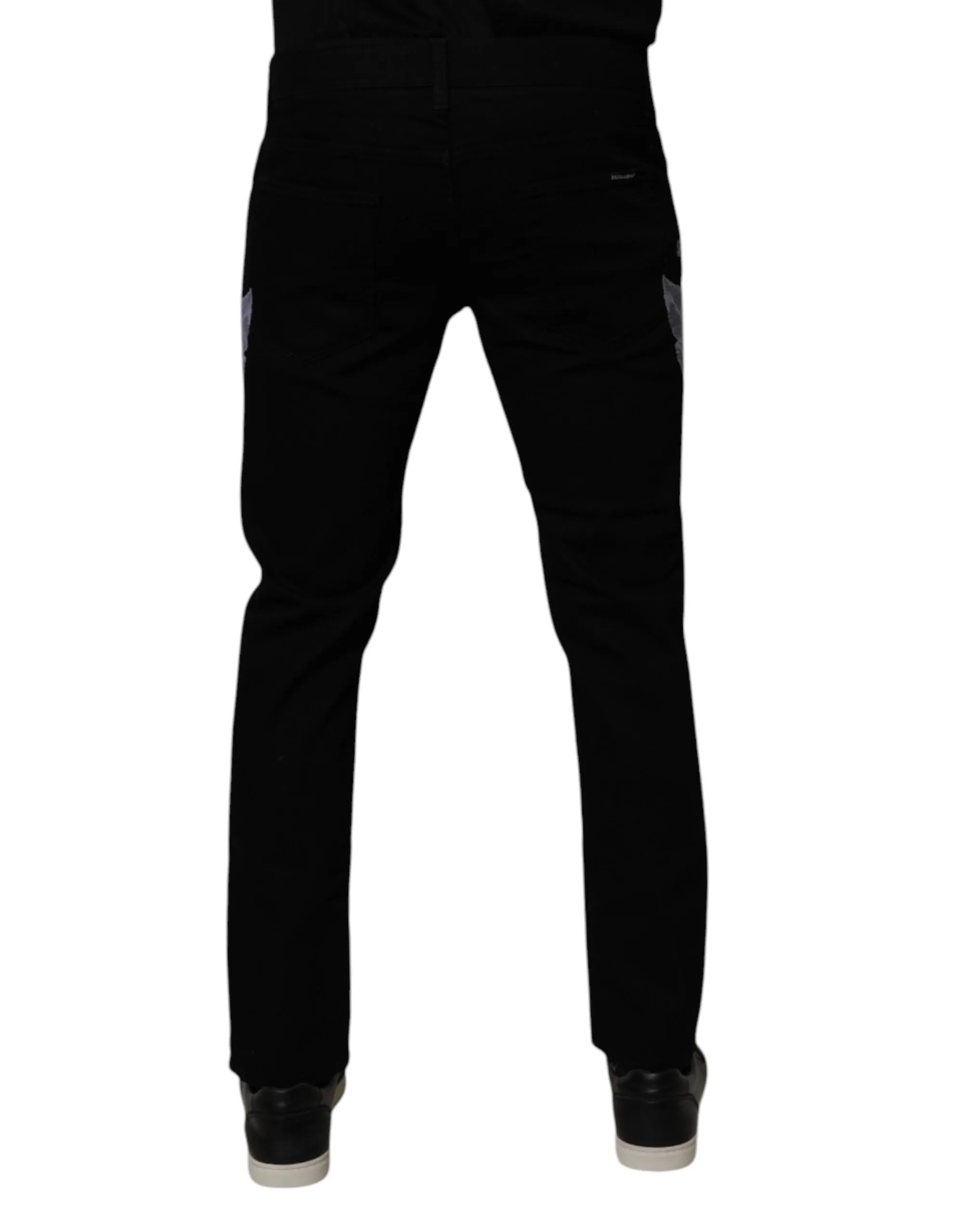 Dolce & Gabbana Blumen-Baumwoll-Skinny-Hose für Herren in Blau