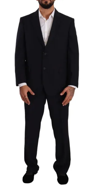 Domenico Tagliente blaues Polyester Einreihiger Formeller Herrenanzug
