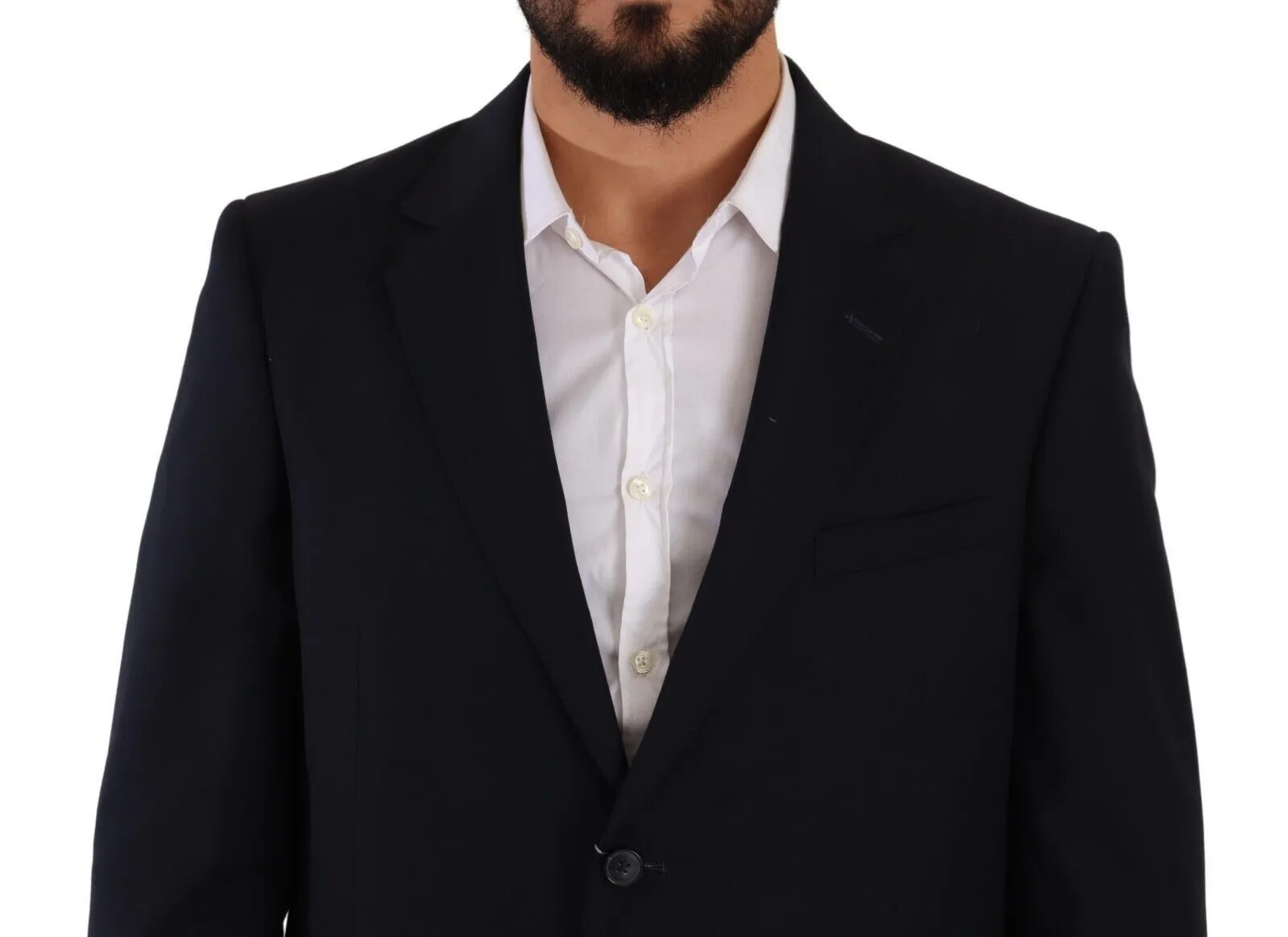 Domenico Tagliente blaues Polyester Einreihiger Formeller Herrenanzug