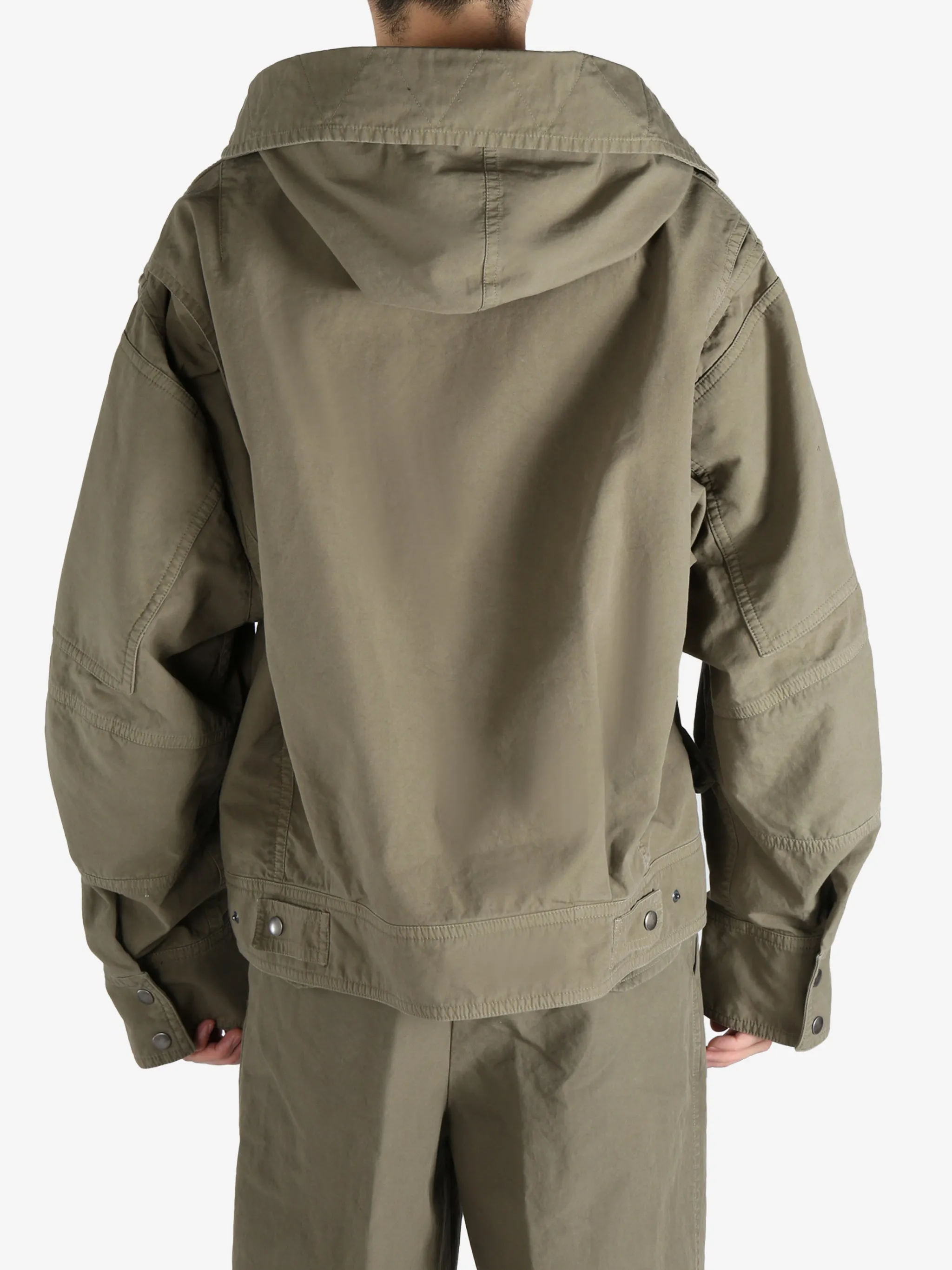 DRIES VAN NOTEN - Herren Kapuzenarmee-Reißverschlussjacke Kleidung_dries-van-noten