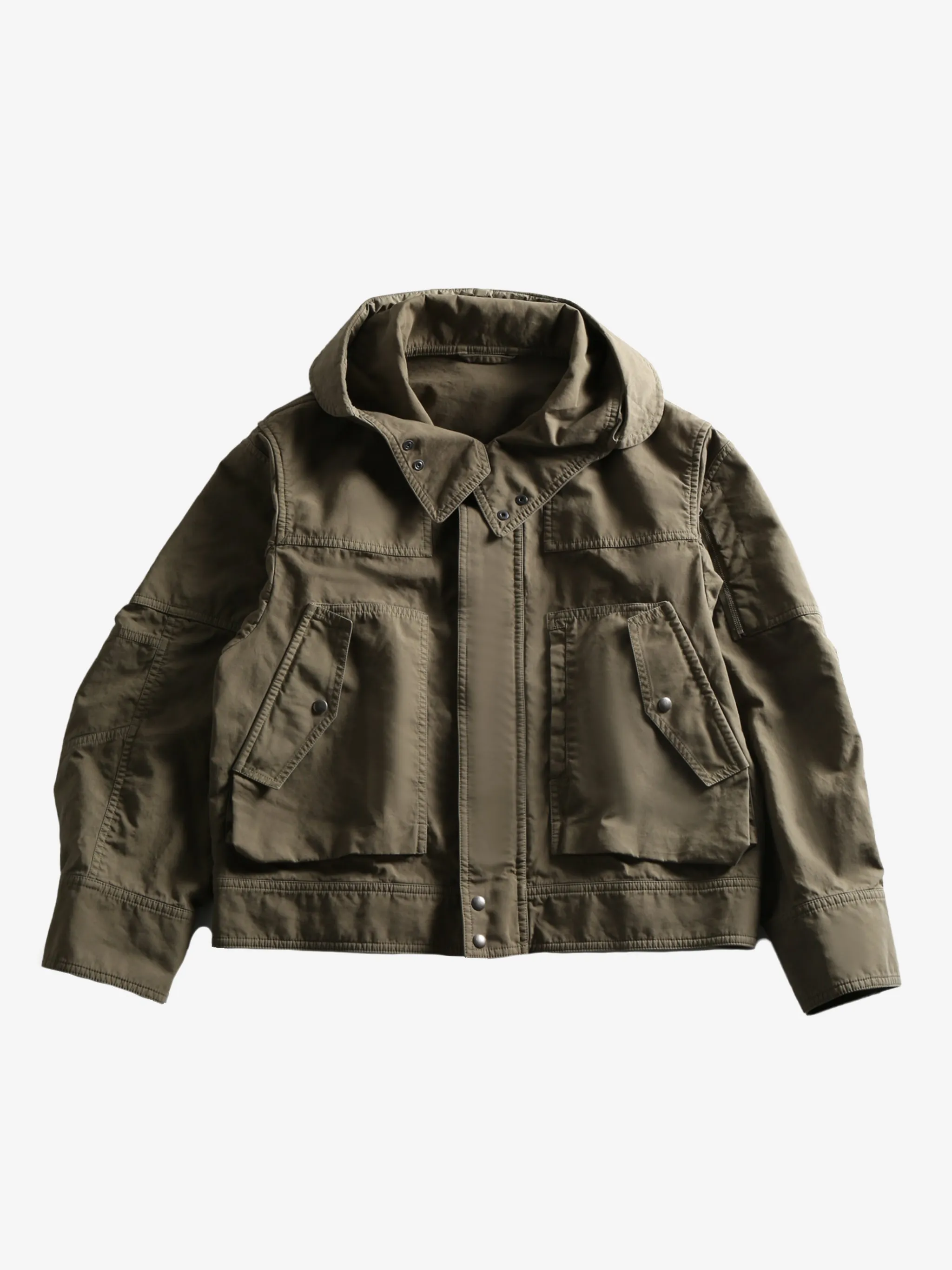 DRIES VAN NOTEN - Herren Kapuzenarmee-Reißverschlussjacke Kleidung_dries-van-noten