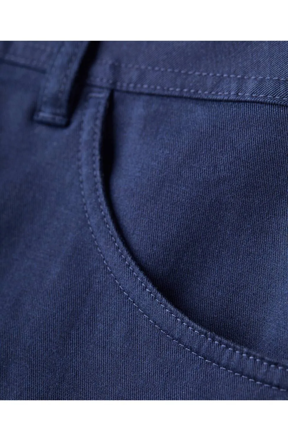 Alltägliche Twill Fünf-Taschen-Hose in Marineblau