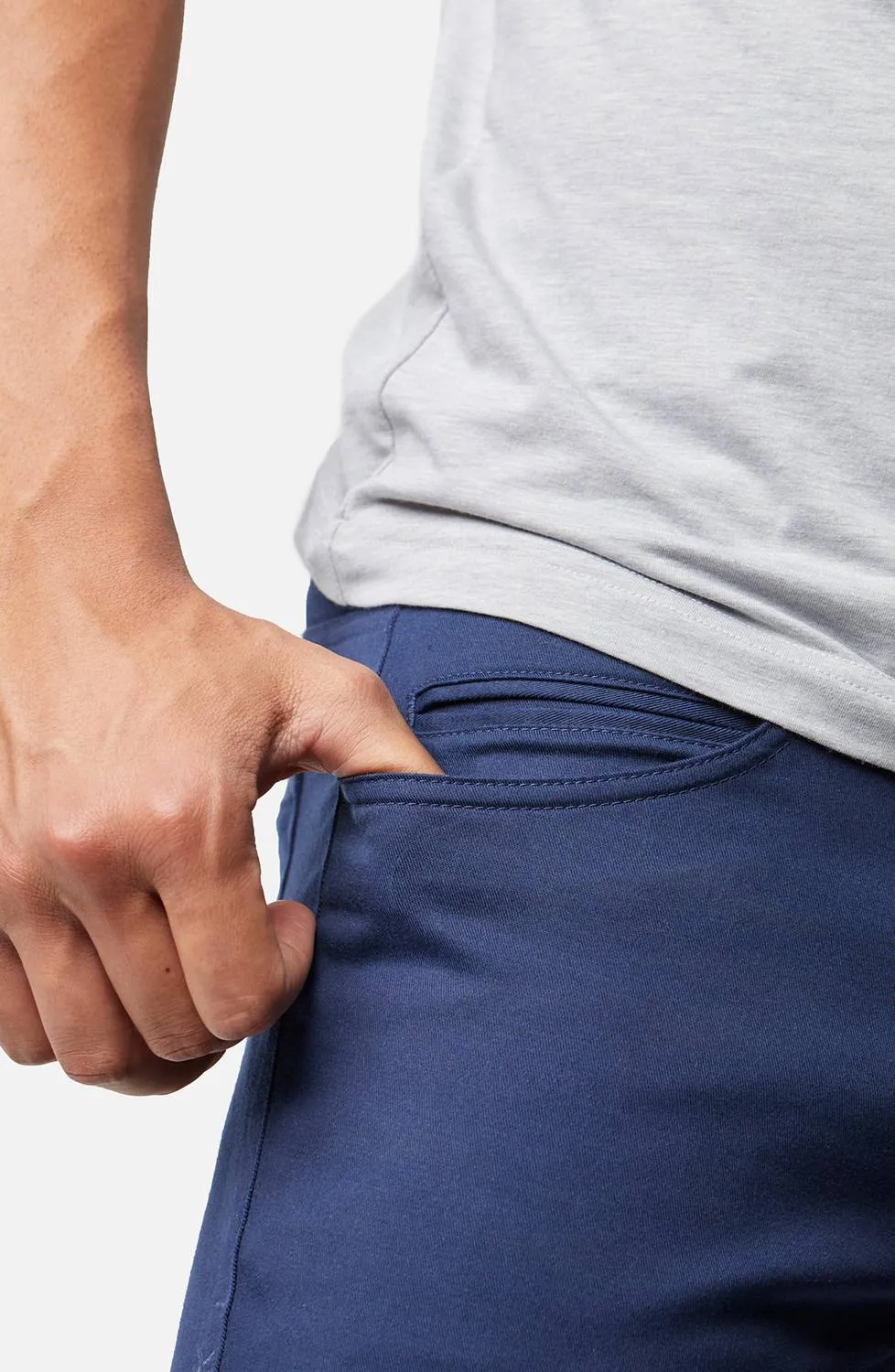 Alltägliche Twill Fünf-Taschen-Hose in Marineblau