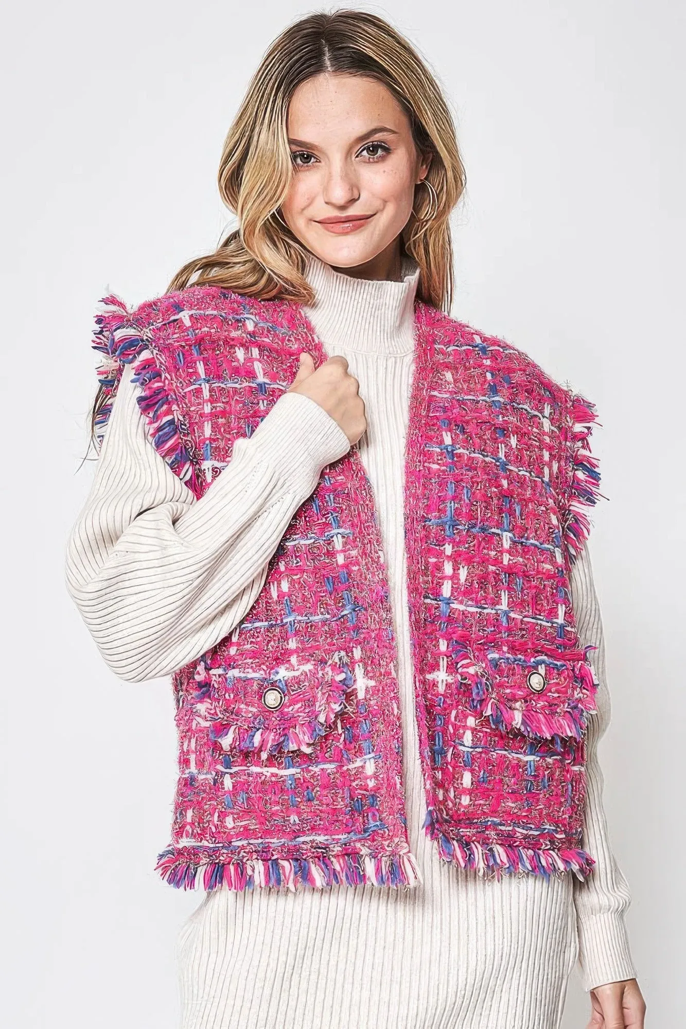 FASHNZFAB Karo-Tweed-Weste