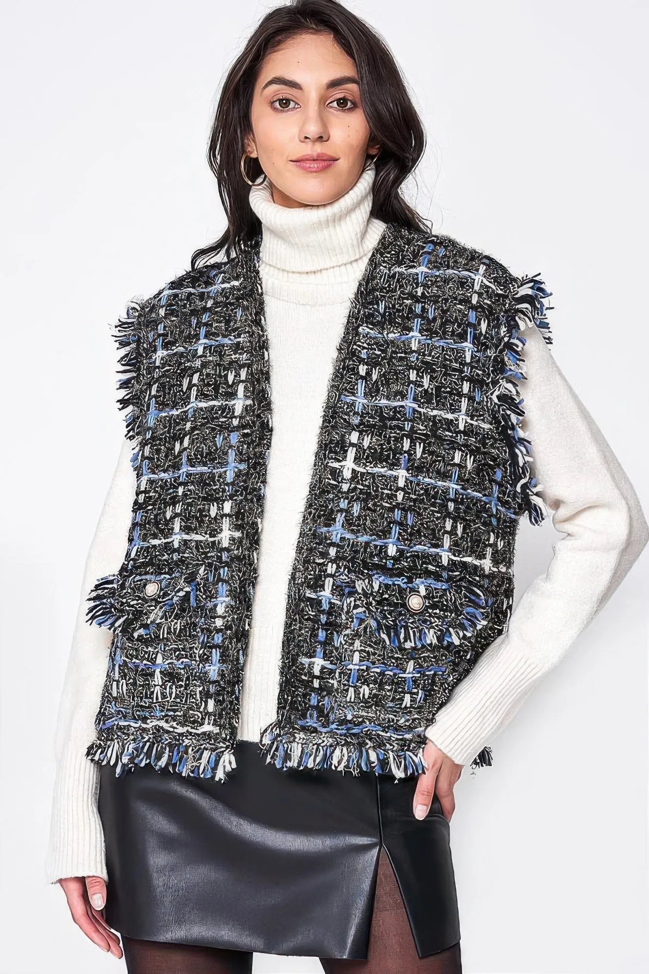 FASHNZFAB Karo-Tweed-Weste