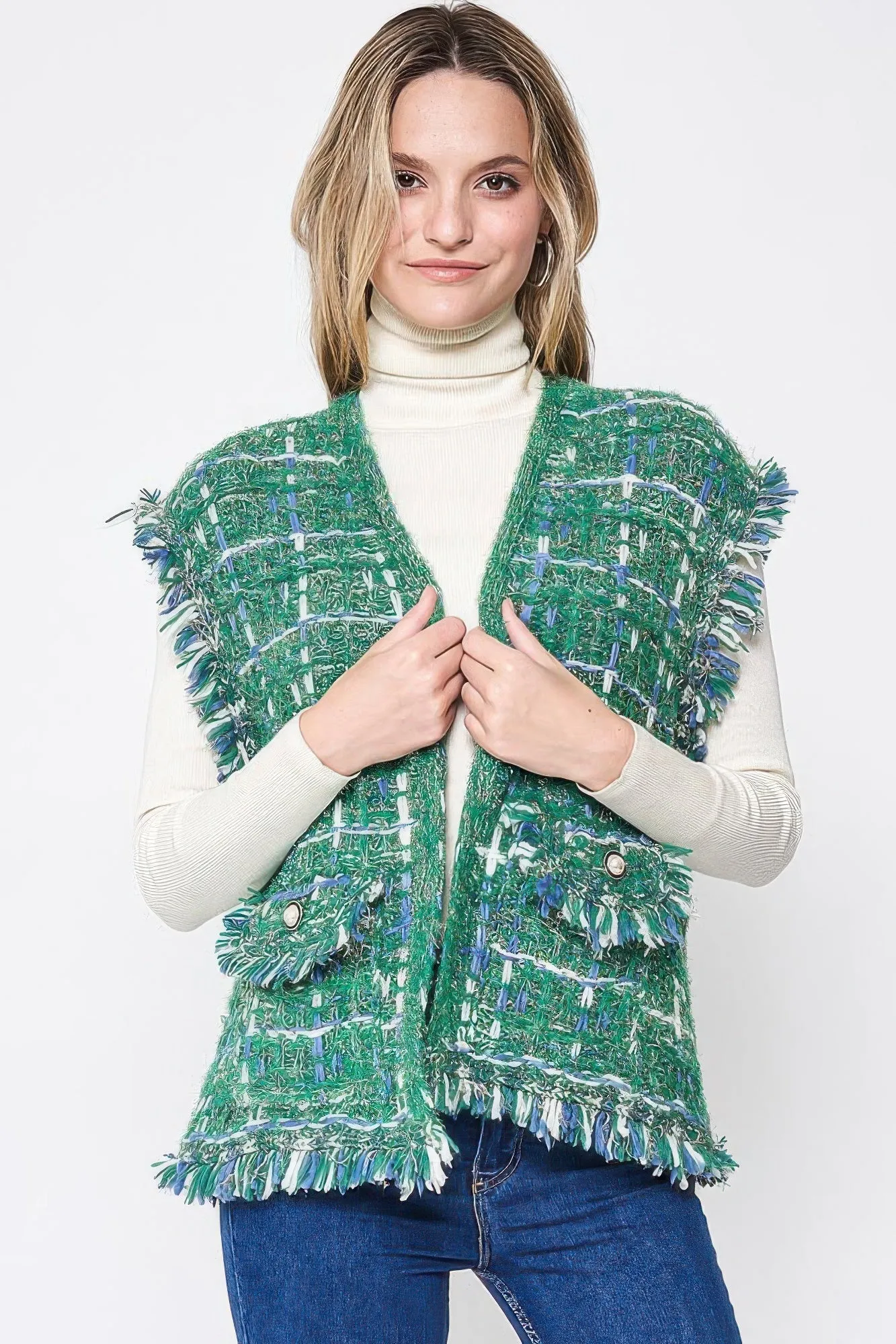 FASHNZFAB Karo-Tweed-Weste