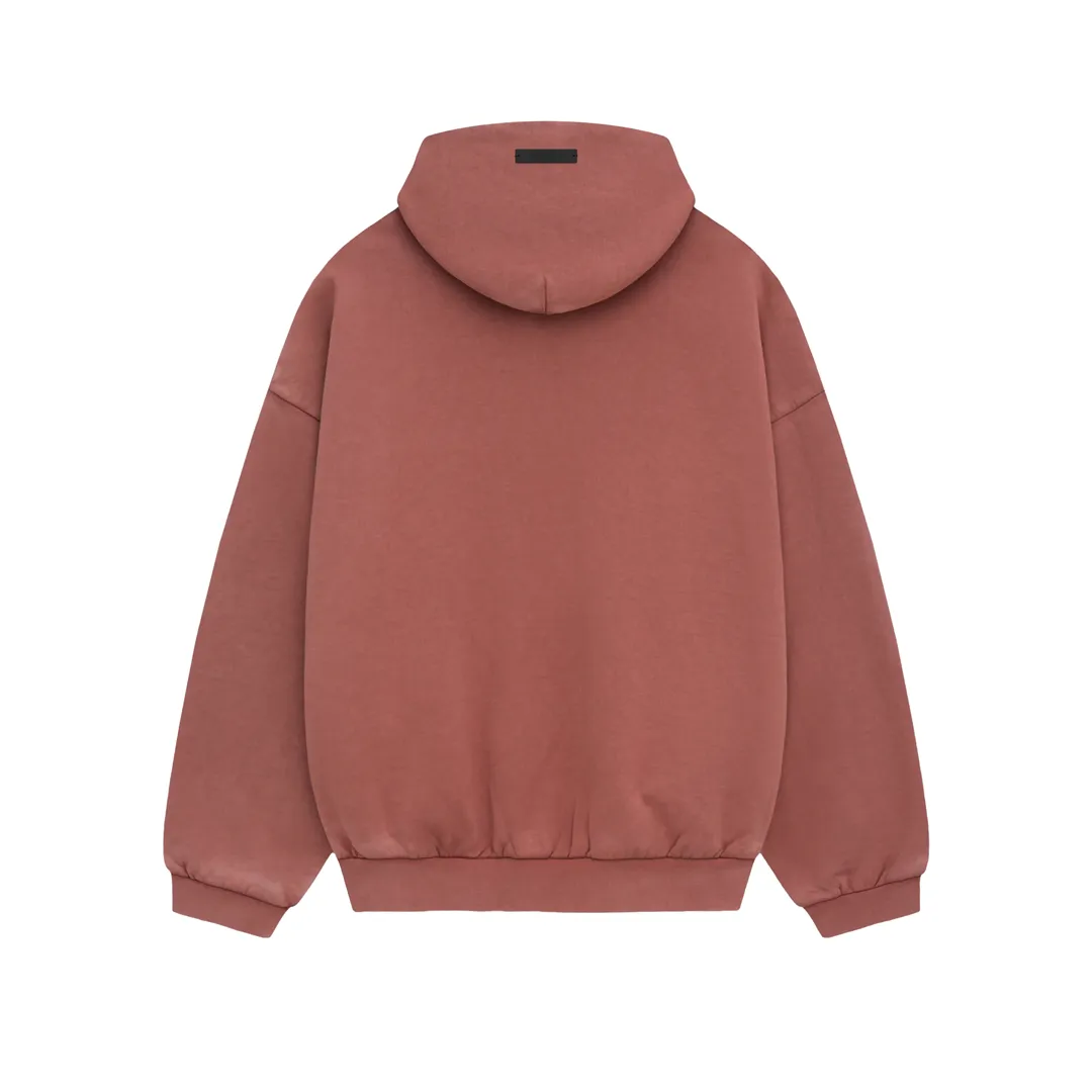 Fear of God Essentials Schwere Fleece Kapuzenpullover Karmesinrot