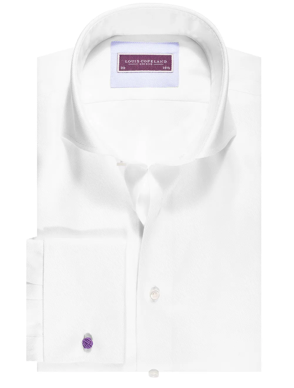Gullit Twill Reisehemd Doppelmanschette Super Slim Fit Weiß
