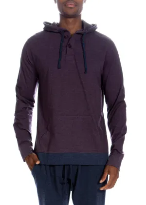 Henley Hoodie Mit Kontrastierter Manschette