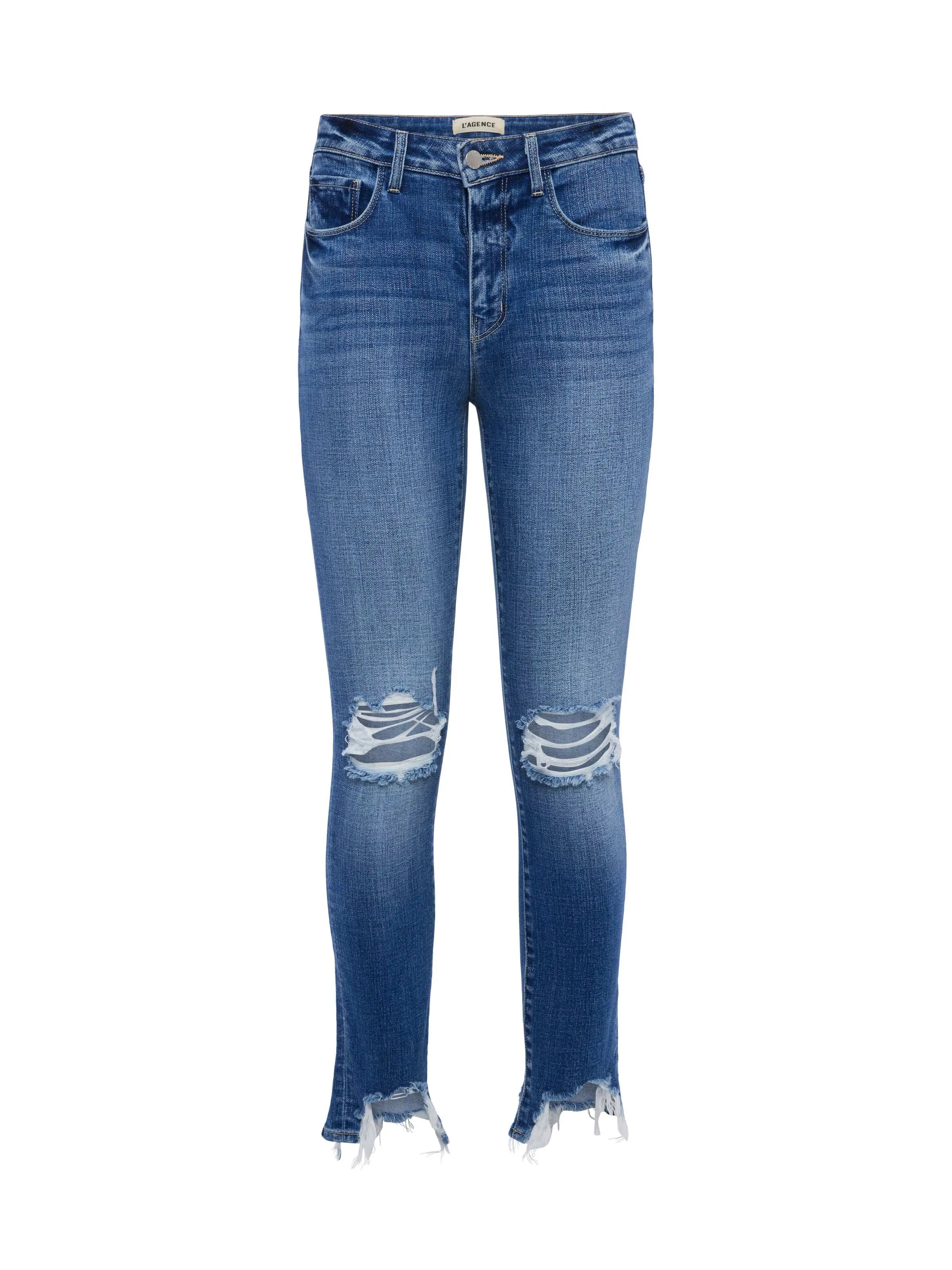 High Line Used-Look Skinny Jeans
