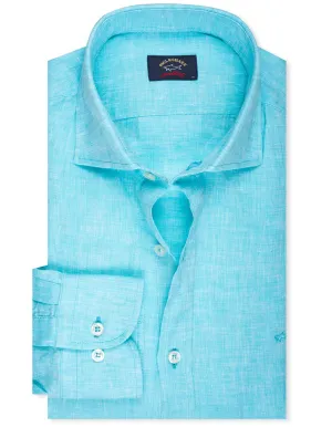 Leinenhemd Aqua