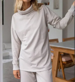 Loungewear Rollkragenpullover In Kamel