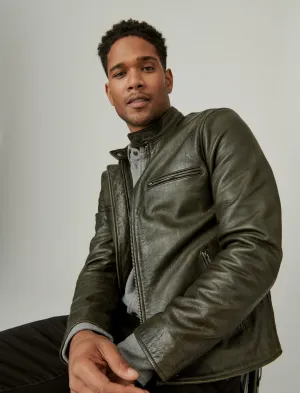 Lucky Brand Washed Leder Bonneville Jacke Gewaschen Schwarz Lucky Brand