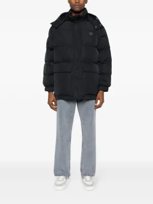 MAISON KITSUNE - Herren Nylon W Tonal Fuchs-Kopf-Patch Kapuzen-Pufferjacke Kleidung_maison-kitsune