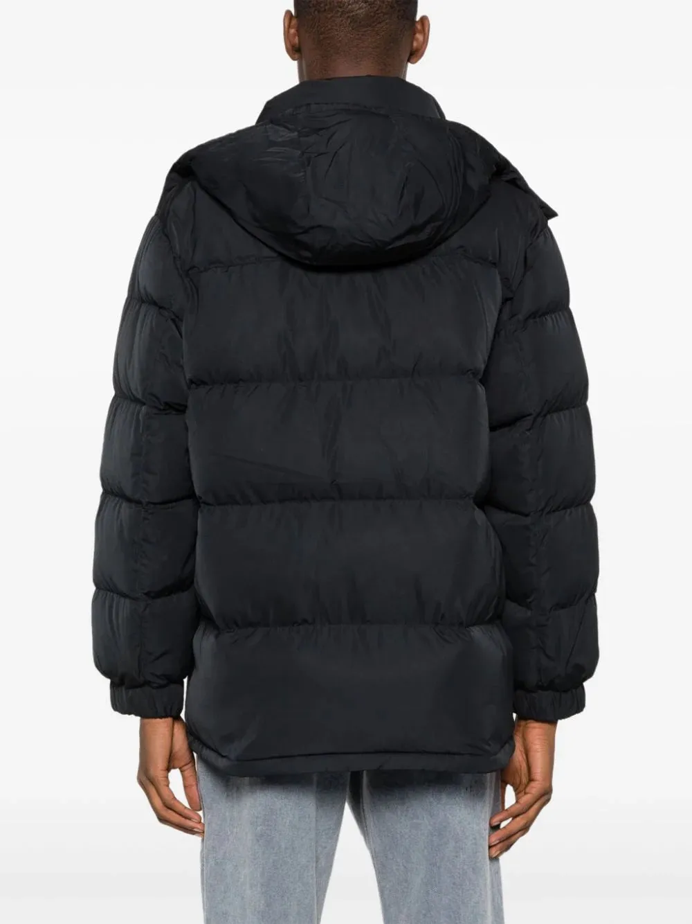 MAISON KITSUNE - Herren Nylon W Tonal Fuchs-Kopf-Patch Kapuzen-Pufferjacke Kleidung_maison-kitsune