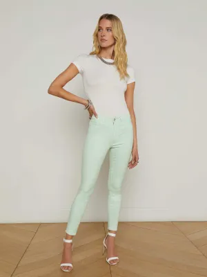 Margot Beschichtete Cropped Skinny Jeans
