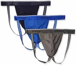 Herren 3er-Pack Stretch Core Jockstraps in Eclipse/Blei/Strahlendem Blau
