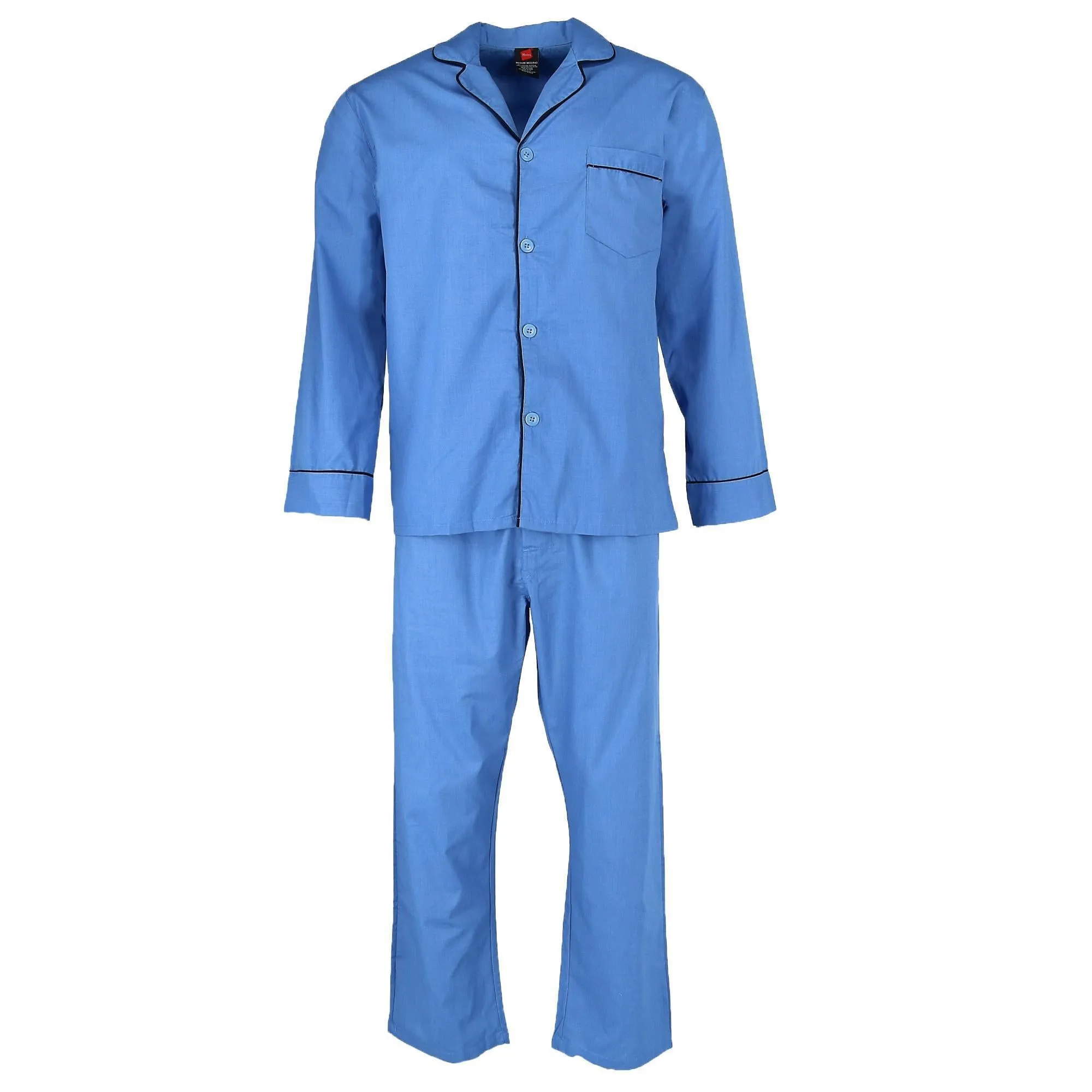 Herren Schlafanzug-Set aus Baumwolle mit langen Ärmeln für große und kräftige Männer