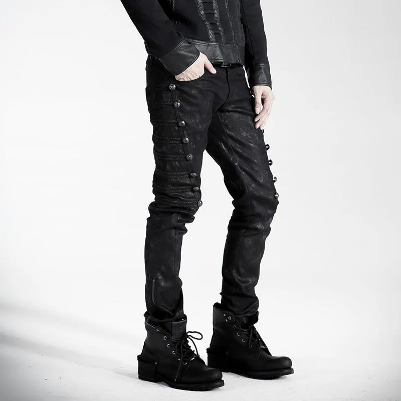 Herrenhose mit Nieten in Schwarz
