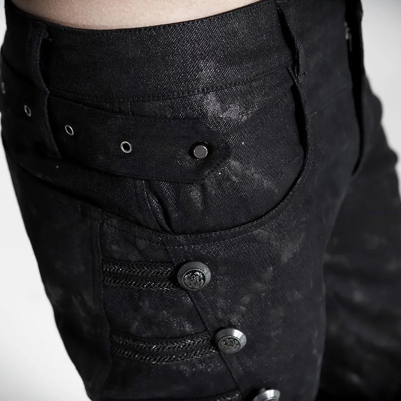 Herrenhose mit Nieten in Schwarz