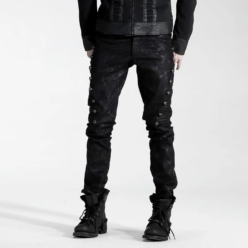 Herrenhose mit Nieten in Schwarz
