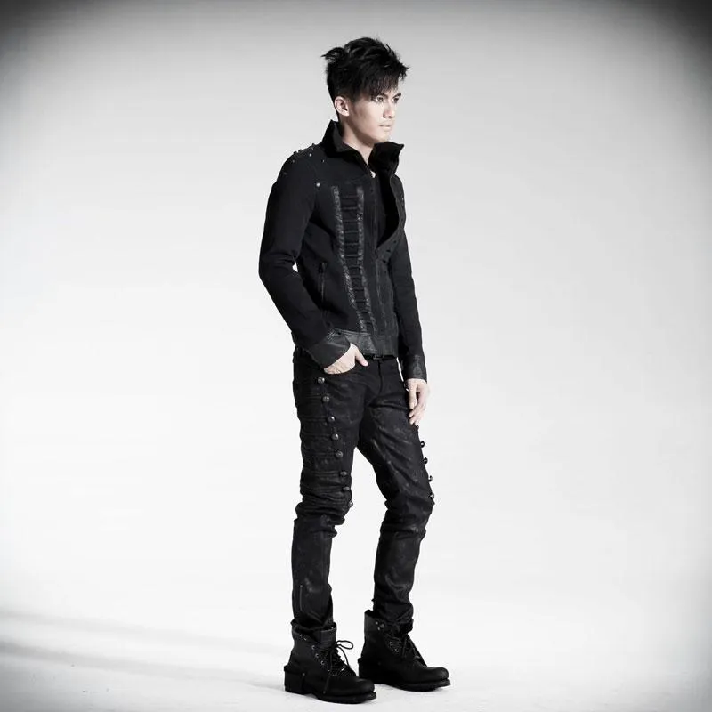 Herrenhose mit Nieten in Schwarz