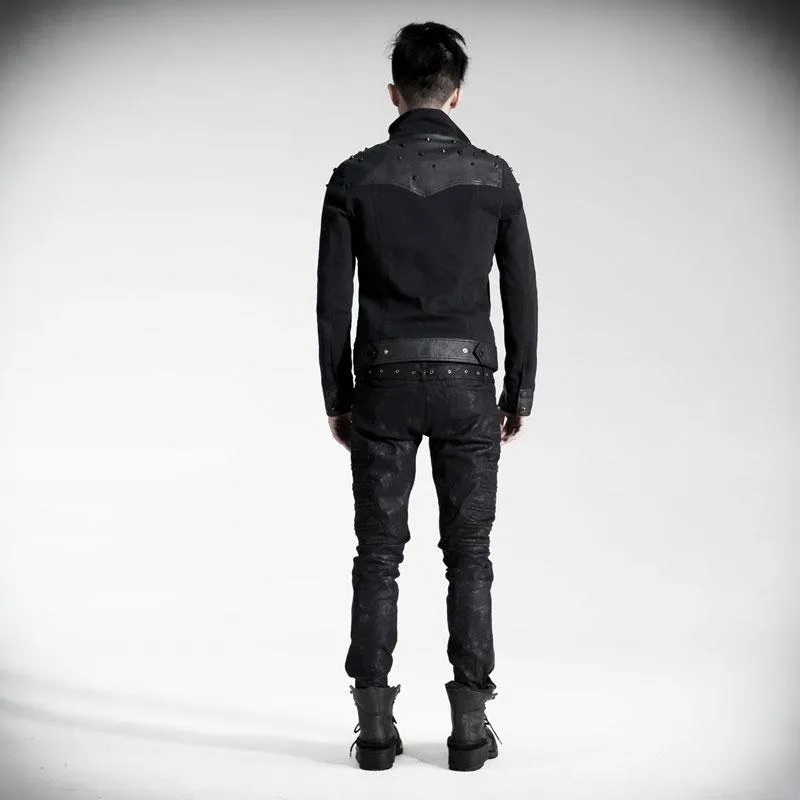 Herrenhose mit Nieten in Schwarz