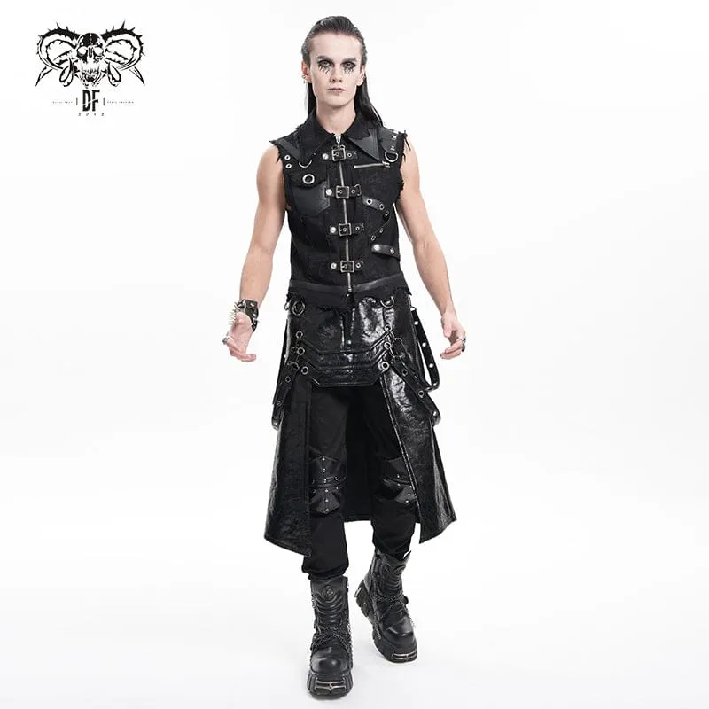 Männer Gothic-Vest mit Schnürung und Rissen