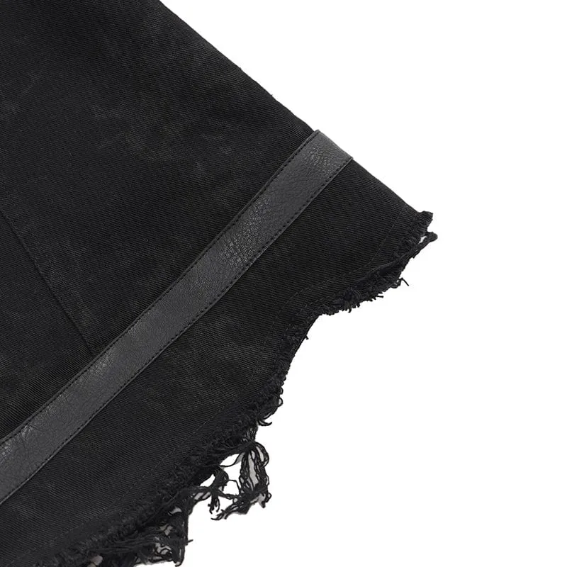 Männer Gothic-Vest mit Schnürung und Rissen
