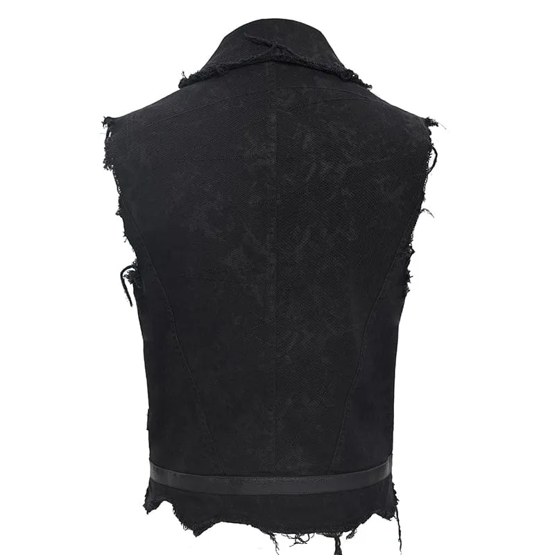 Männer Gothic-Vest mit Schnürung und Rissen