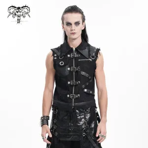 Männer Gothic-Vest mit Schnürung und Rissen