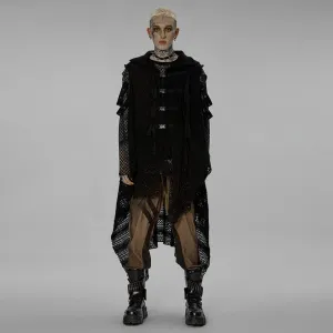 Herren Gothic Schnallen Unregelmäßiges Mesh-Weste