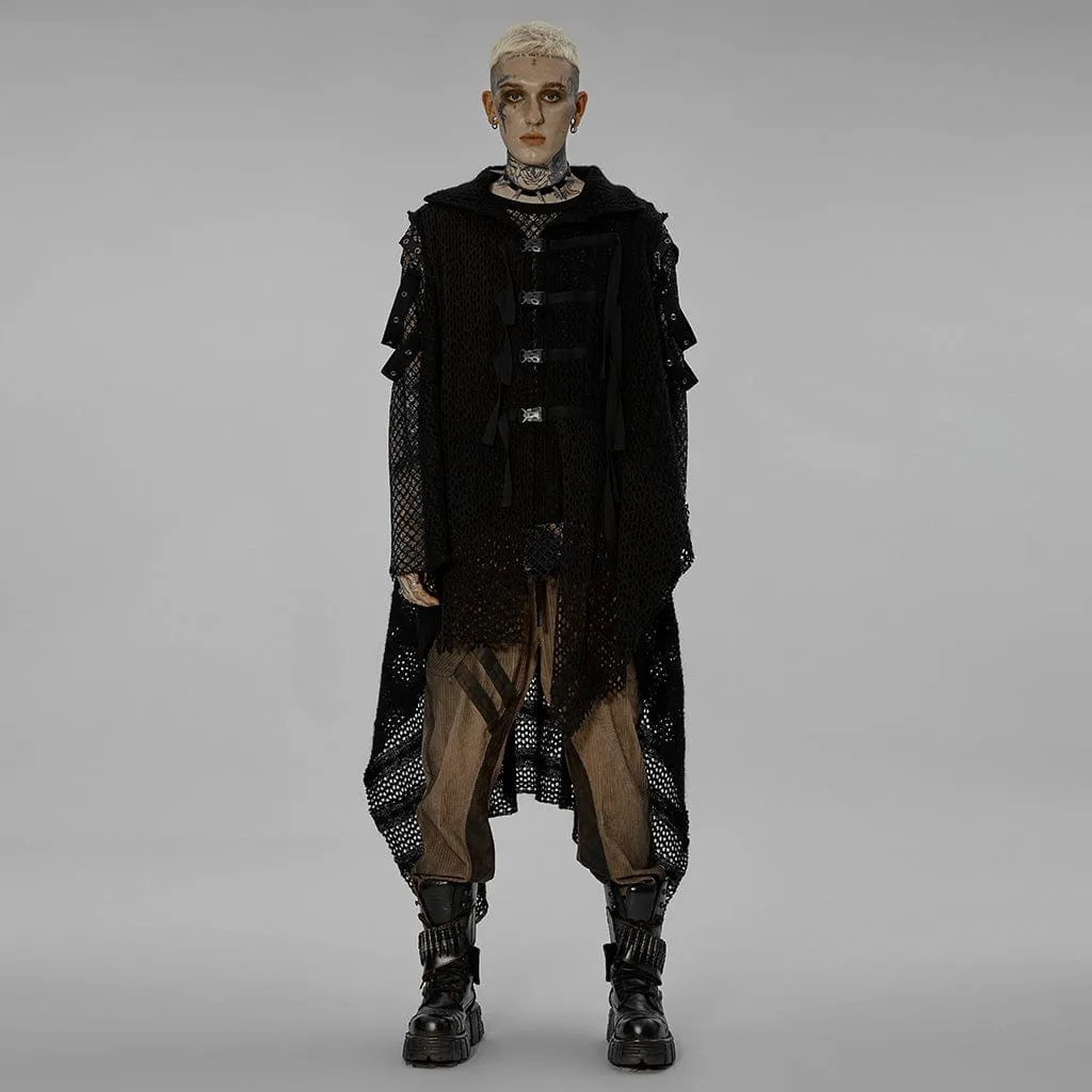Herren Gothic Schnallen Unregelmäßiges Mesh-Weste