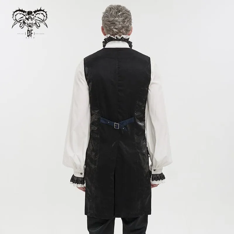 Herren Gothic Cashew bedruckter Schwalbenschwanz-Blauer Taillenmantel