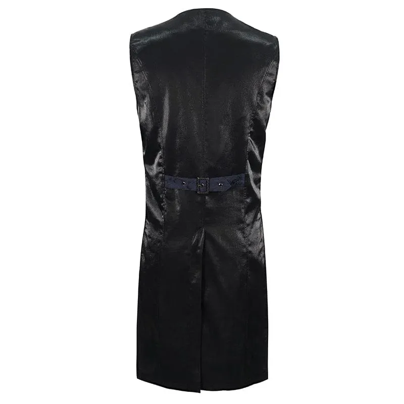 Herren Gothic Cashew bedruckter Schwalbenschwanz-Blauer Taillenmantel