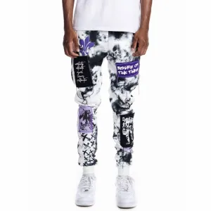 Herren Gothic Fashion Fleece Jogger in Wolken-Schwarz