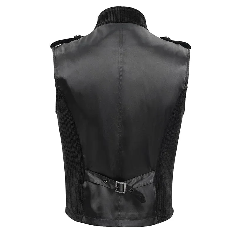 Herren Gothic Blumen Häkel Reißverschluss Weste
