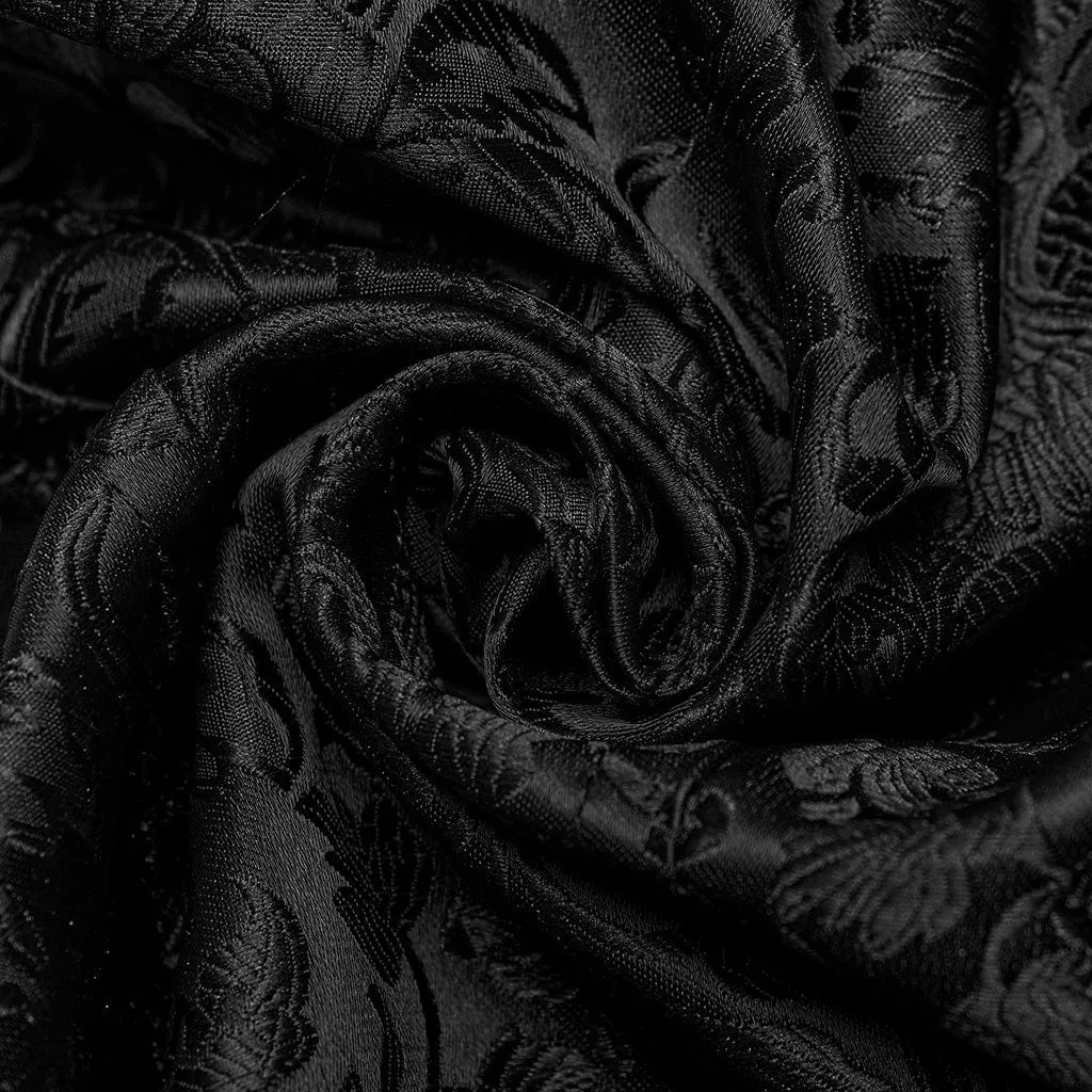 Herren Gothic Blumenjacquard-Schnürweste in Schwarz und Blau
